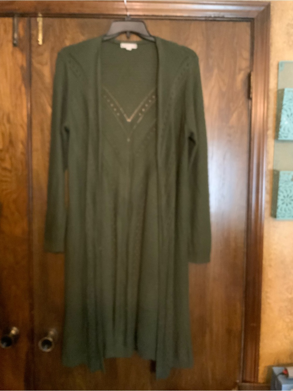 It's Our Time Olive Longline Open-Front Cardigan